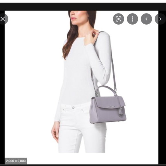 Michael Kors Ava Saffiano leather SMALL (not ex-small) Top Handle Satchel NWT - Picture 2 of 3